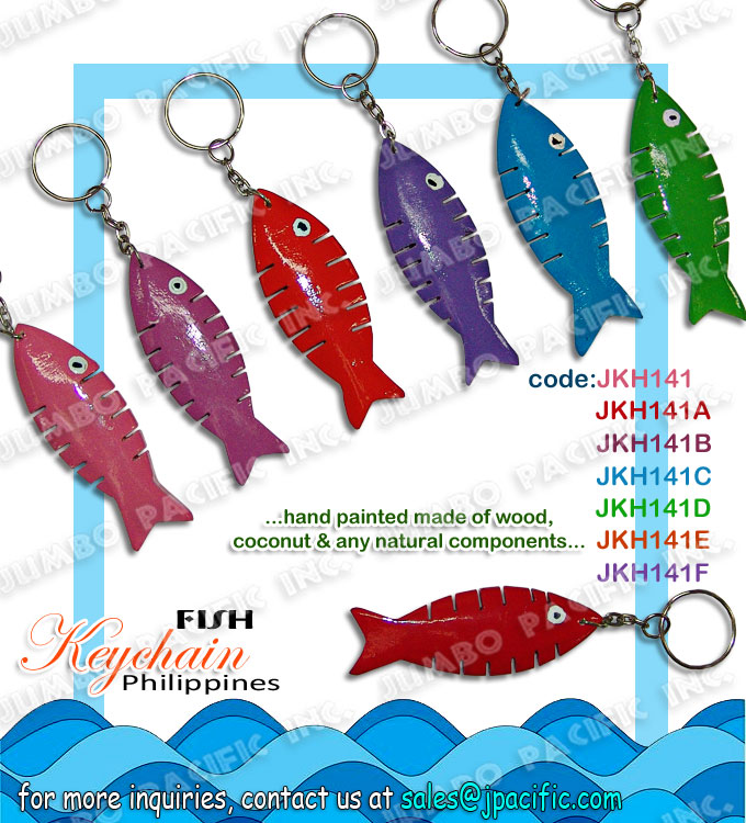 Fish Keychain Handmade Philippines keychain manufacturer and wholesale for export quality handmade keychain made of natural material or components which is the design theme by Philippine popular symbols.